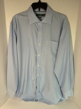 Lauren Ralph Lauren Light Blue Micro-Check Dress Shirt Men’s  size XL 18,34/35